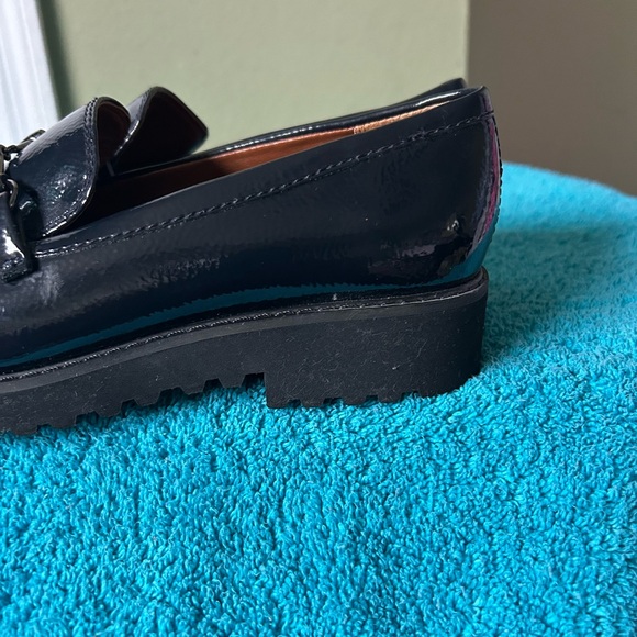 Franco Sarto Dark Blue Loafers with Silver Accent Like New - Picture 6 of 9
